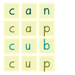 Lessons - Spelling Practice (1)can, cap, cub, cup
