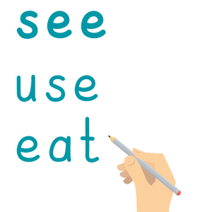 Lessons - Spelling Practice (9) — see, use, eat, sit