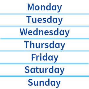 Übungen - The days of the week